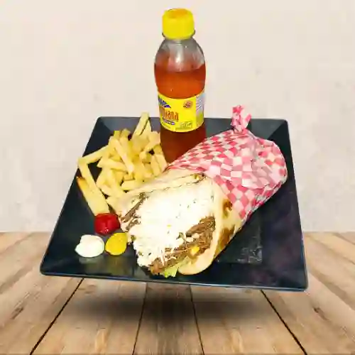 Combo shawarma de carne desmechada