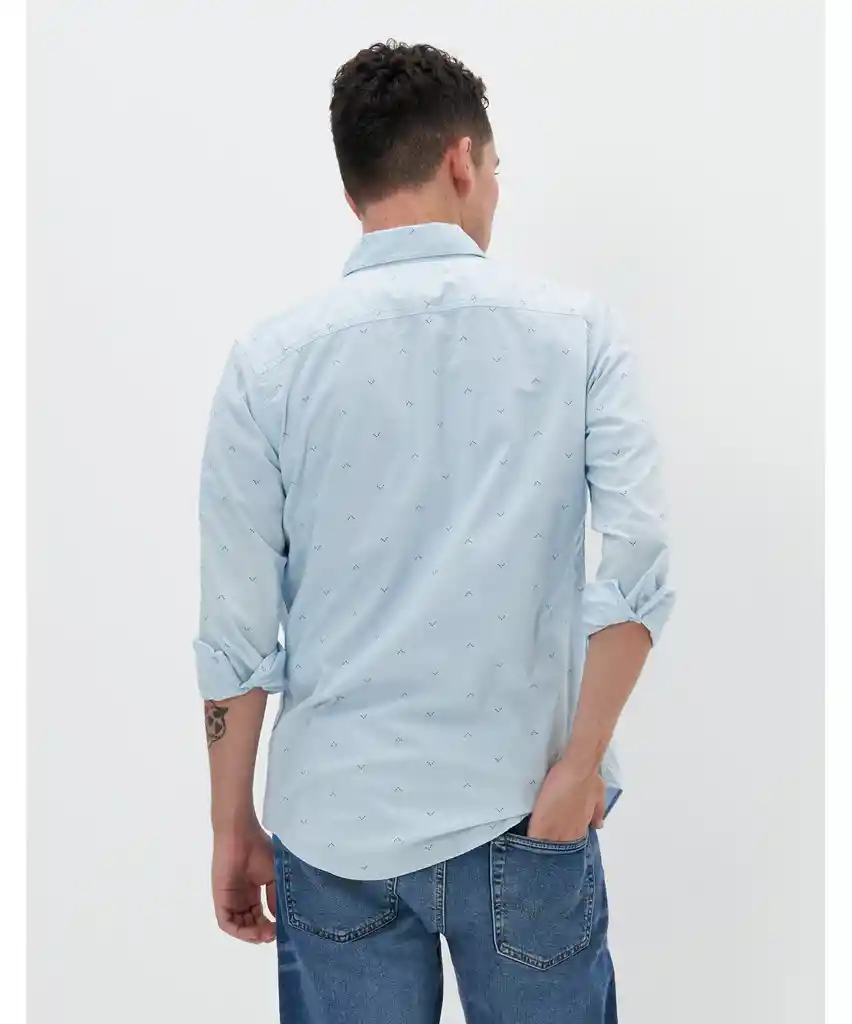 Camisa Hombre Azul Talla LARGE 400386795932 American Eagle