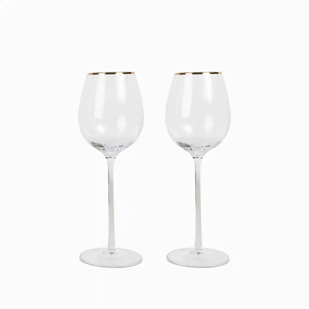 Set Copa Vino Borde Dorado Ambiente Gourmet