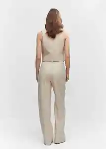 Pantalón Bo Beige Talla 36 Mujer Mango