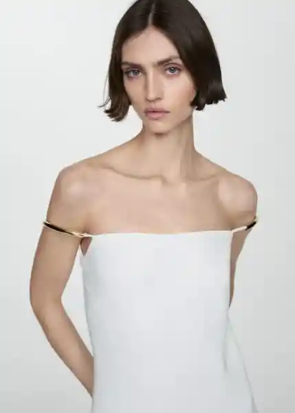 Vestido Sissi Blanco Talla L Mujer Mango