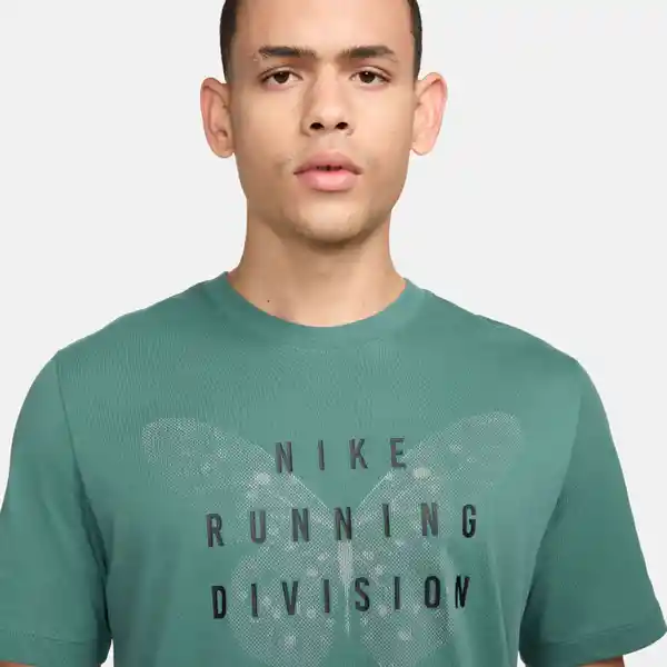 Nike Camiseta M Df Tee Run Division Para Hombre Verde Talla M