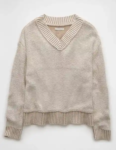 Suéter Tejido Mujer Beige Talla: MEDIUM 1386676 American Eagle