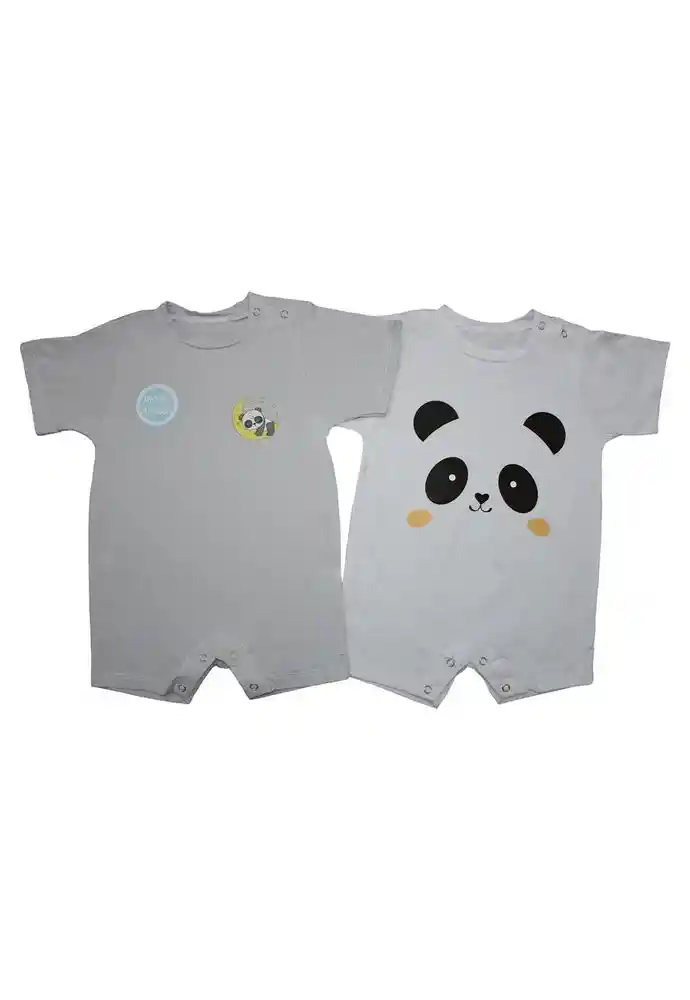 Mameluco Set X2 100% Alg 00a03 9/12meses-gris