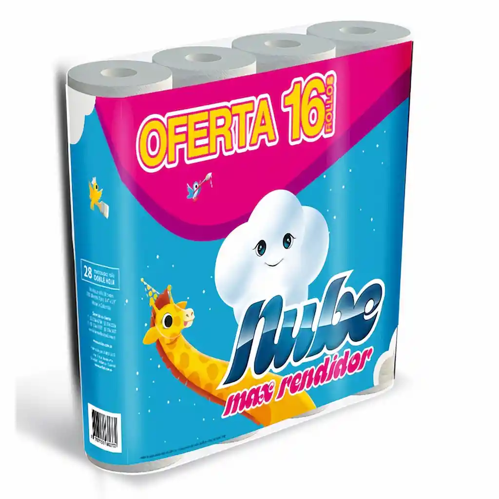 Nube Papel Higiénico Doble Hoja Blanco