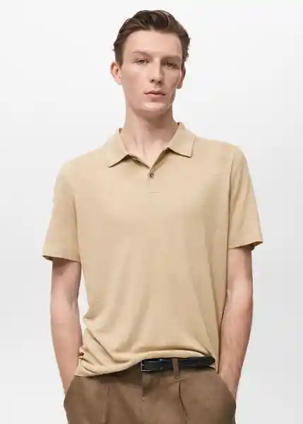 Camiseta Polo Amberes Beige Talla M Hombre Mango