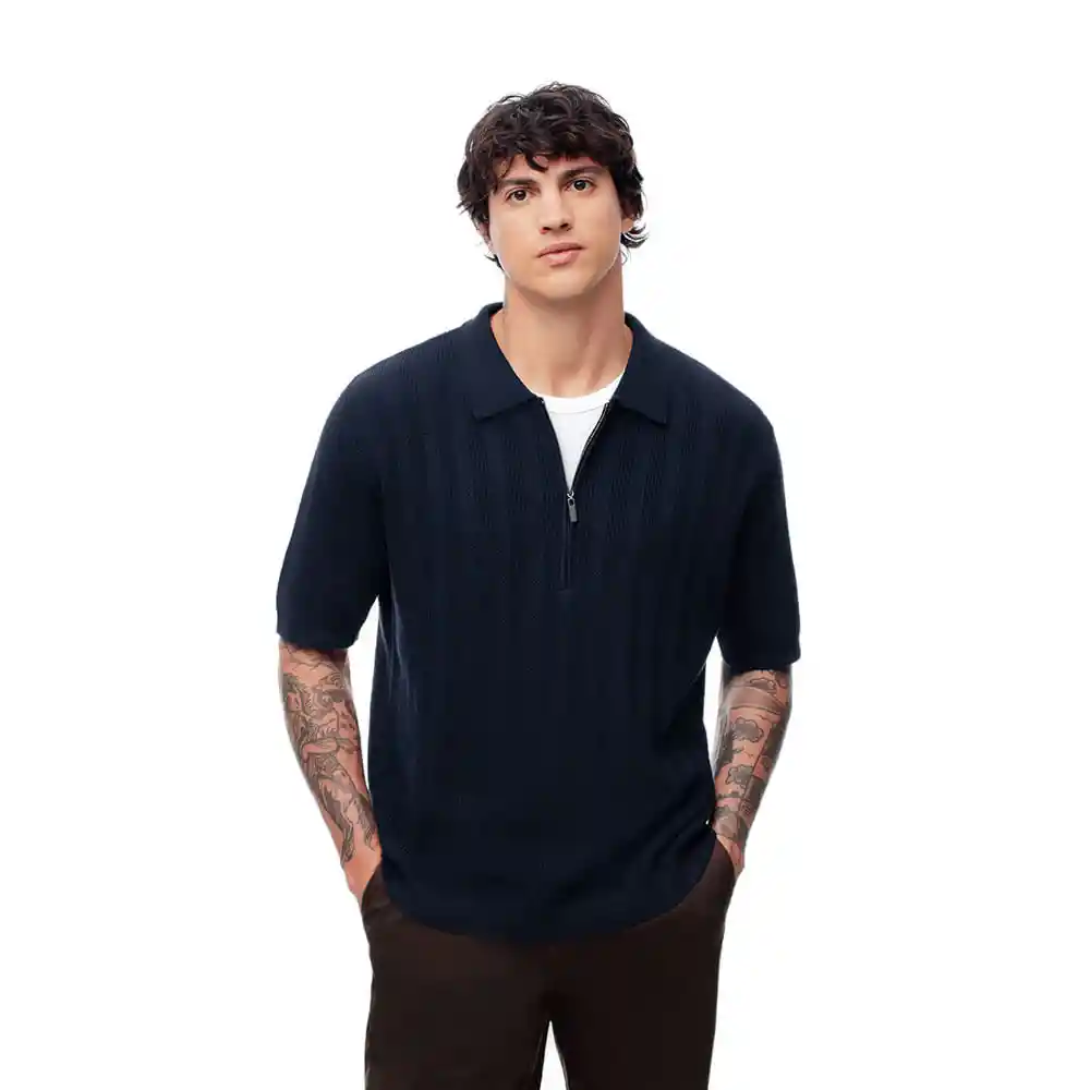 Camiseta Tipo Polo en Algodón Con Perilla Aisox Gef Talla Xl