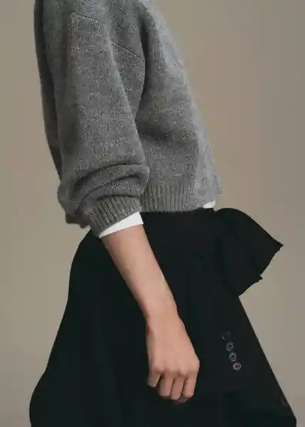 Saco Jersey Wolfia Gris Talla M Mujer Mango