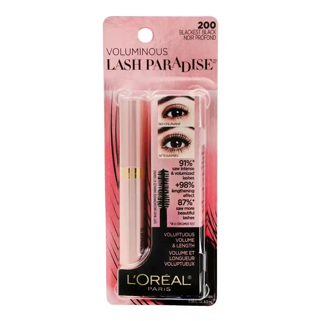 pestanina L´oréal París voluminous lash paradise waterproof 0.25 fl oz color black