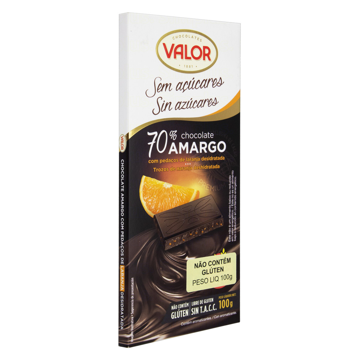 Barra de chocolate Valor 70% cocoa sin gluten 100 g