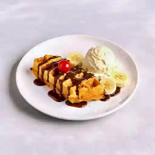Wafle Con Helado