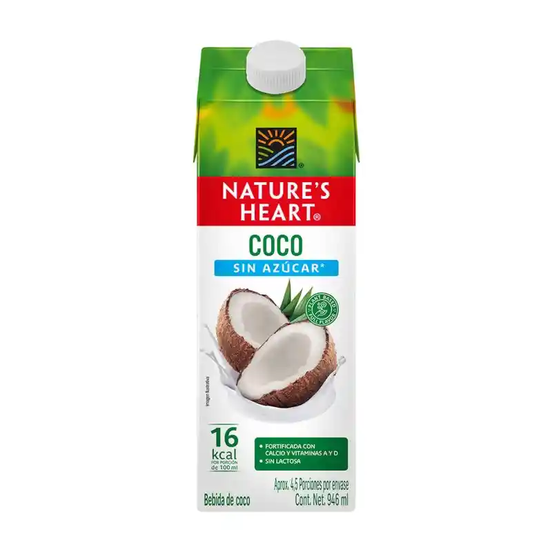 Bebida de Coco sin azúcar NATURES HEART 946 mL