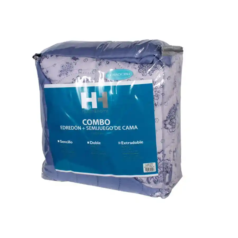 Combo Edredon +semij/cama H&h Manantial Extradoble