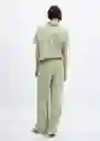 Pantalón Lisa-w Verde Talla M Mujer Mango