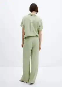 Pantalón Lisa-w Verde Talla M Mujer Mango
