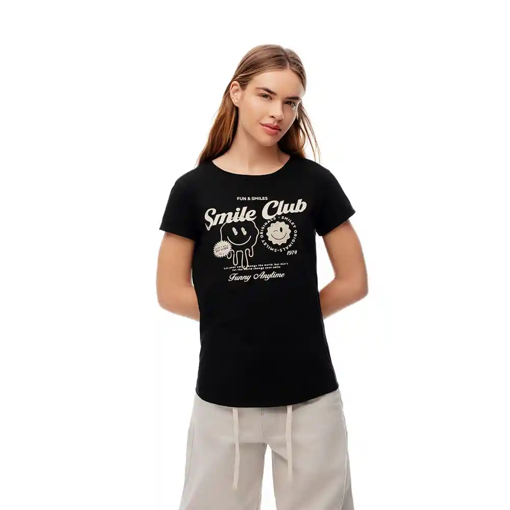 Camiseta Manga Corta en Algodon Femenino Loren Gef Talla S