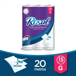 Papel Higiénico Rosal Triple Hoja X15 Unds