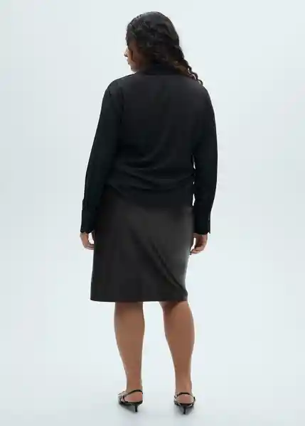 Camisa Basic Negro Talla M Mujer Mango