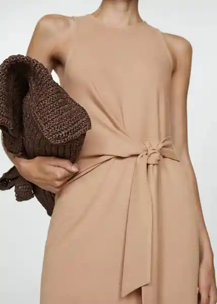 Vestido Bacalar Taupe Talla S Mujer Mango