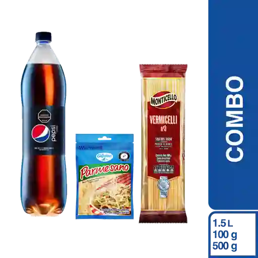 Combo Pepsi Sin Azúcar + Pasta Monticello + Queso Parmesano