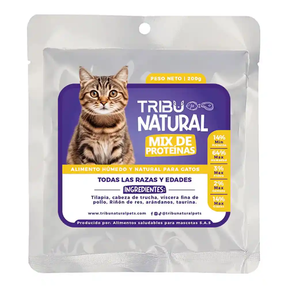 Alimento Húmedo Para Gato Tribu Natural Mix de Proteínas