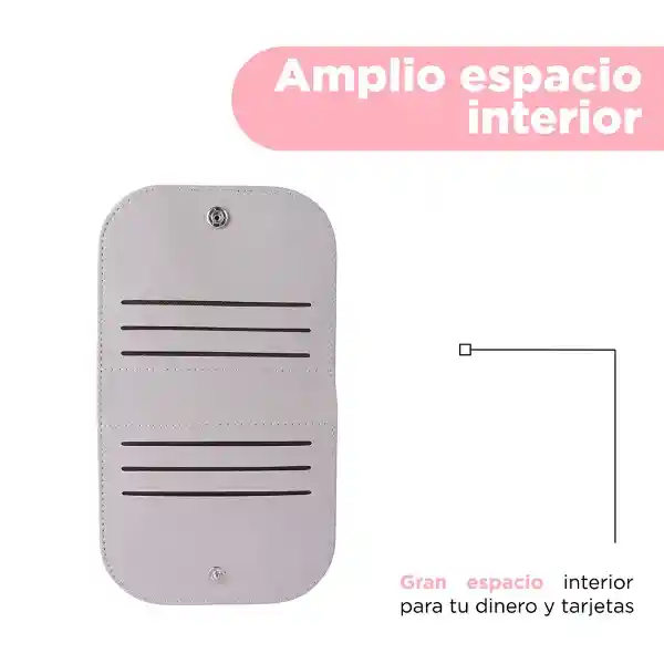 Cartera Corta Con Cierre Para Mujer Plata Serie Miniso