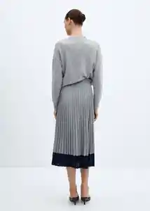 Falda Sara-H Gris Claro Vigoré Talla M Mujer Mango