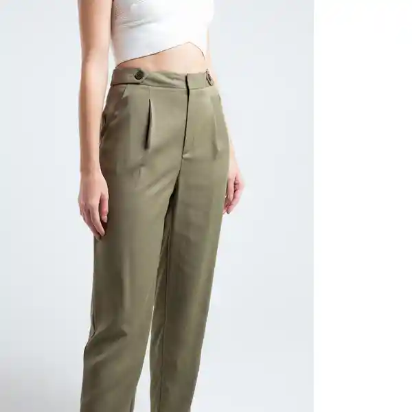  Pantalon Dan Mujer Cafe Piedra Medio Talla 8 Naf-Naf 