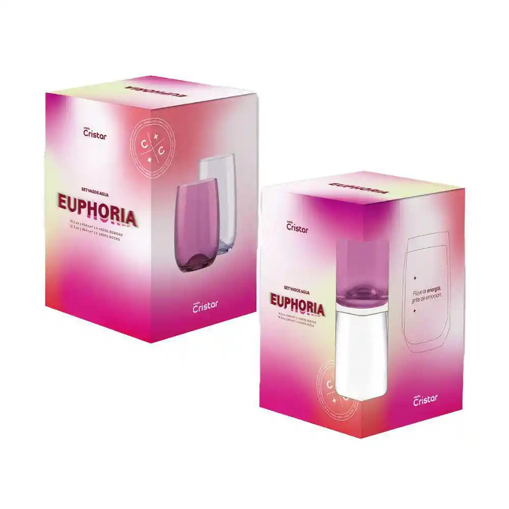 Set X8 Vasos Agua Color Cristar 9758ec8euph