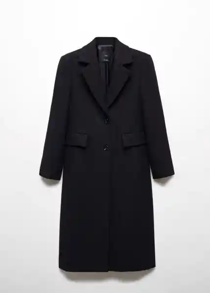 Abrigo Poderio Negro Talla L Mujer Mango