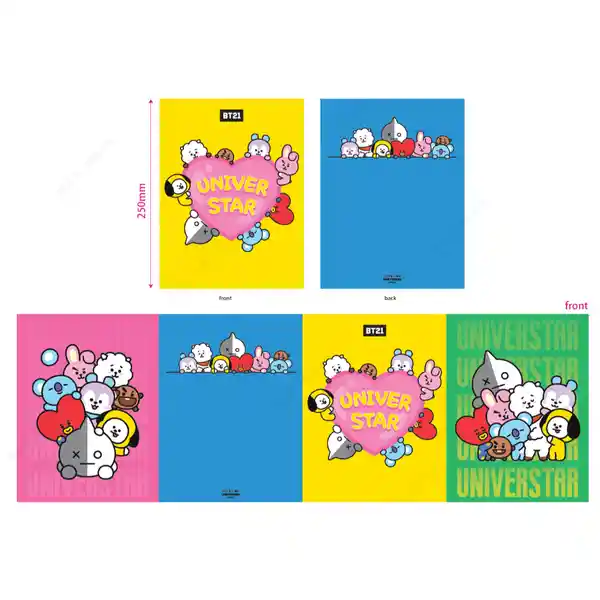 Libro de Hojas Adhesivas Serie Bt21 Miniso