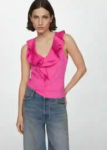 Top Popli Fucsia Talla S Mujer Mango