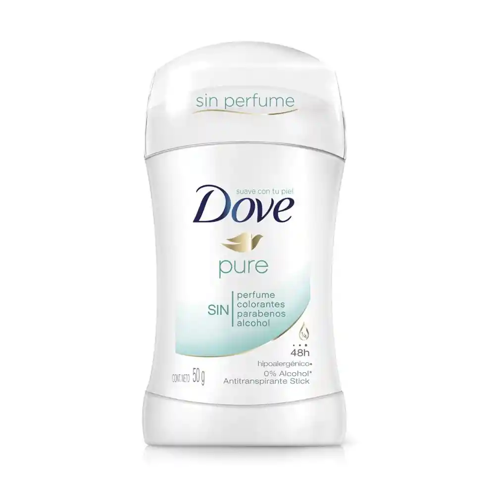 Dove Desodorante Pure sin Perfume en Barra