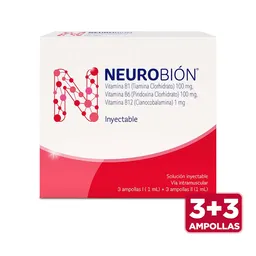 Neurobión Doble Ampollas 1mg (3 ampollas I + 3 ampollas II)