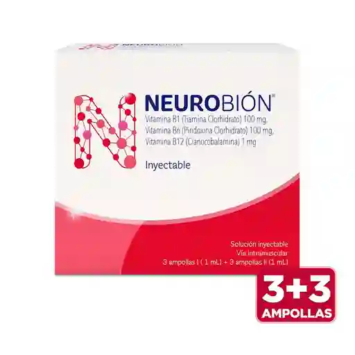 Neurobión Doble Ampollas 1mg (3 ampollas I + 3 ampollas II)