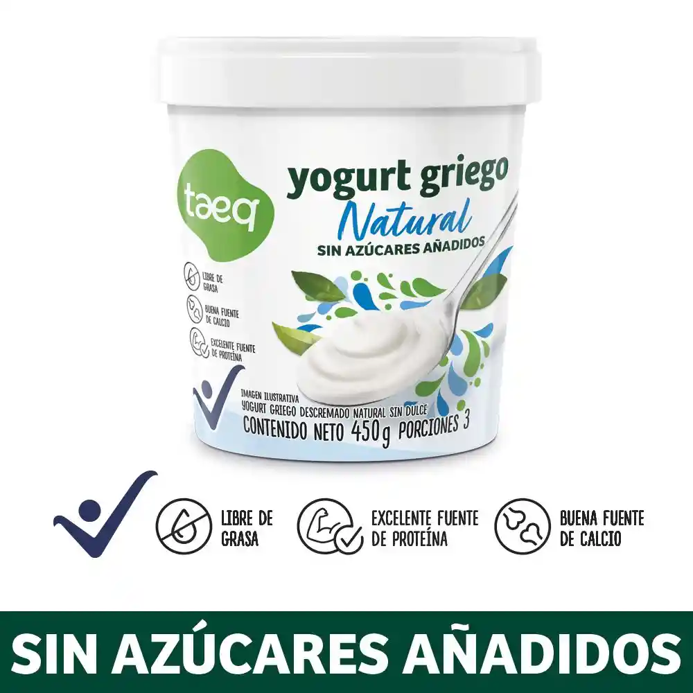 Taeq Yogurt Griego Natural sin Azúcares Añadidos