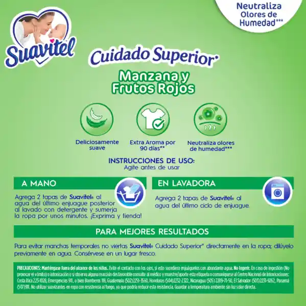 Suavitel Suavizante Cuidado Superior Frescura de Manzana 