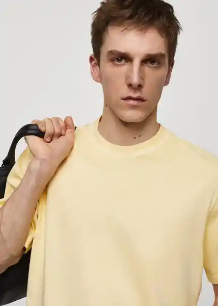 Camiseta Sugar Amarillo Pastel Talla XL Hombre Mango
