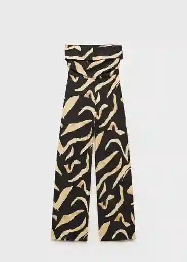 Enterizo Mono Plumas Negro Talla L Mujer Mango