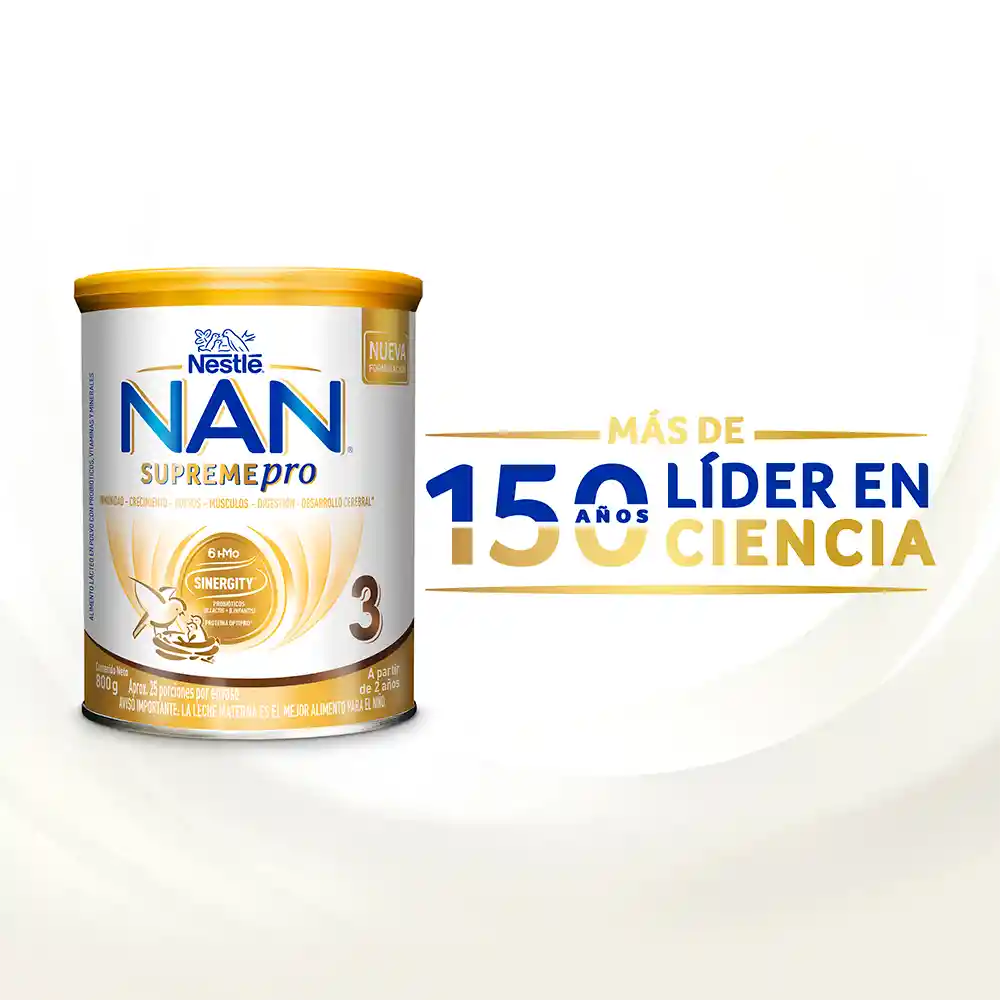 Alimento Lácteo Nan Supremepro Etapa 3 Con 6 HMO Lata X 800 g