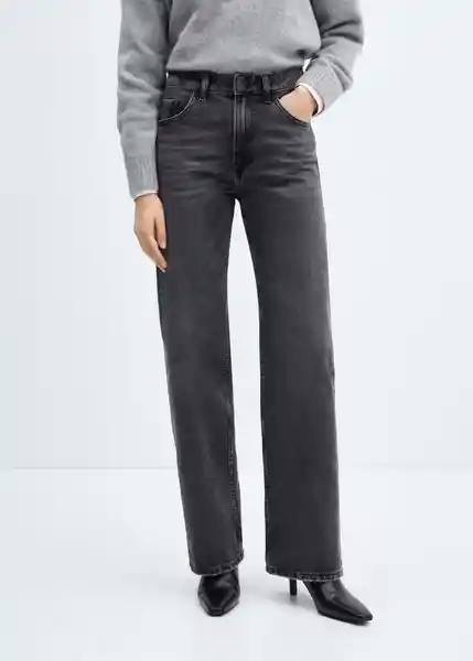 Pantalón Jean Miami Tejano Negro Talla 42 Mujer Mango