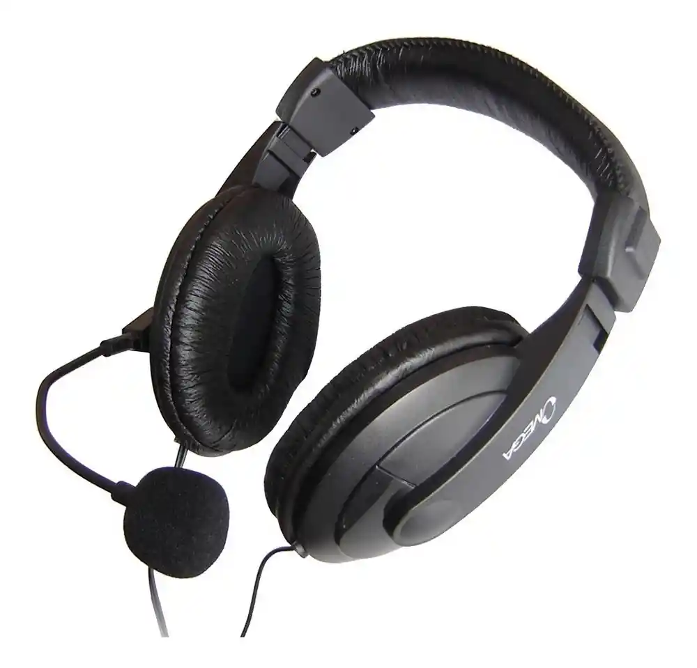 Diadema Con Micrófono Omega · Cuero en Audífonos y Orejeras