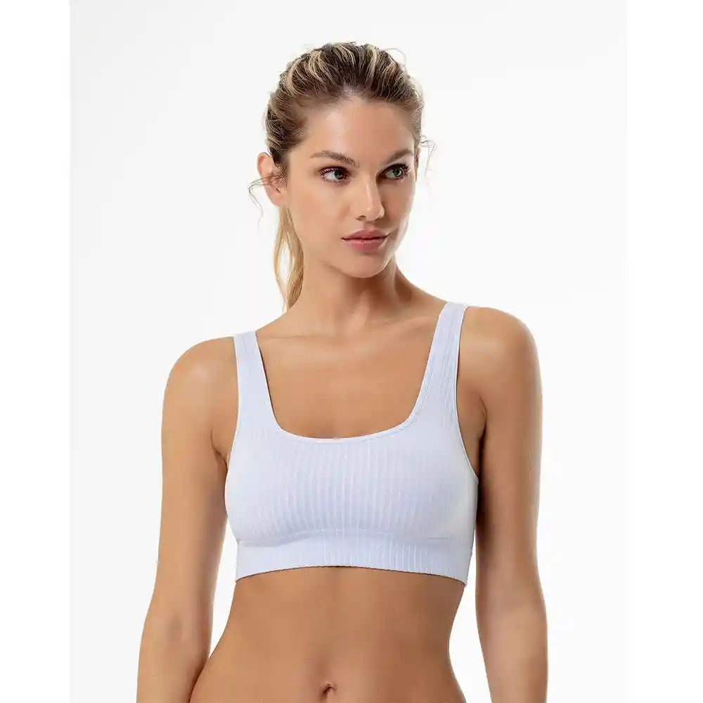 Top Escote Alto y Ciadrado en Seamles Femenino Lowo Gef