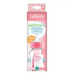 Dr. Browns Tetero Boca Ancha 2 en 1 Options Color Rosado