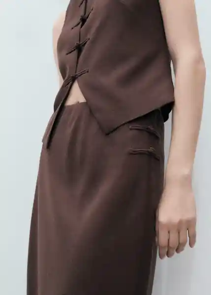 Falda Laguna Chocolate Talla L Mujer Mango
