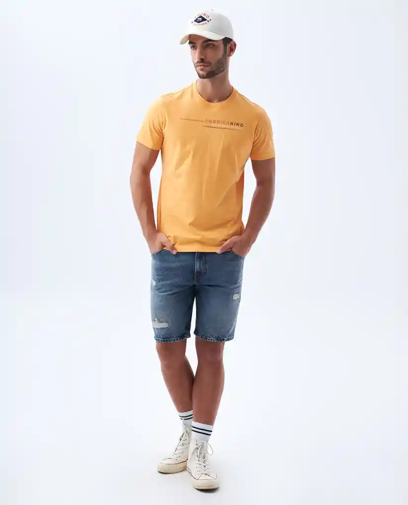 Camiseta Hombre Naranja Talla XXL 842F000 Americanino