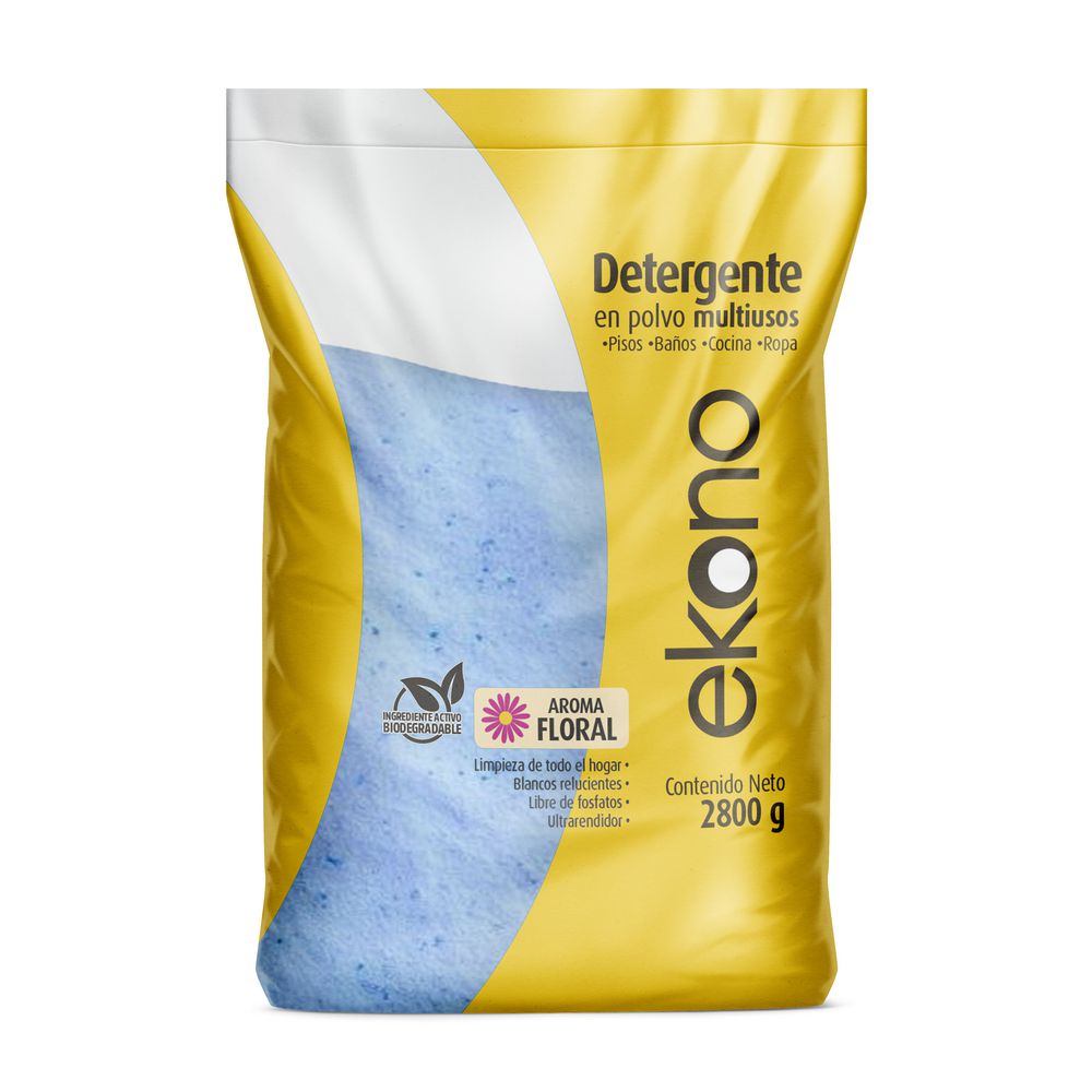Detergente en Polvo Multiusos Aroma Floral Ekono 2800 g