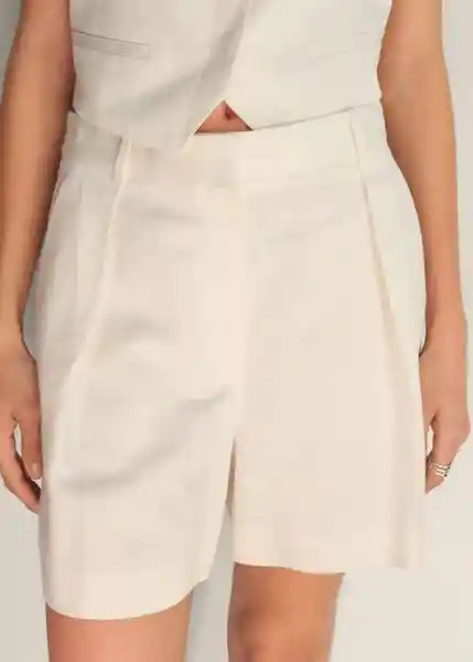 Bermuda Max Blanco Talla 36 Mujer Mango