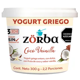Zörba Yogurt Griego Coco-Vainilla 300 g