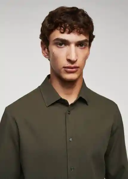 Camisa Arthur Khaki Talla L Hombre Mango